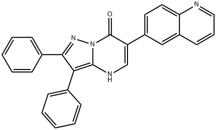 2,3-diphenyl-6-(quinolin-6-yl)pyrazolo[1,5-a]pyrimidin-7(4H)-one Struktur