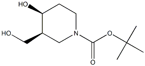 tert-butyl (3S,4S)-4-hydroxy-3-(hydroxymethyl)piperidine-1-carboxylate Struktur