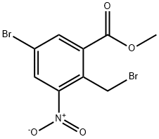 5-Bromo-2-bromomethyl-3-nitro-benzoic acid methyl ester Struktur