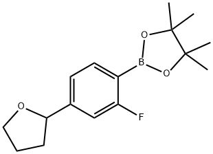 4-(2-tetrahydrofuranyl)-2-fluorophenylboronic acid pinacol ester Struktur