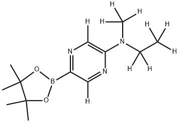 (5-Methylethylaminopyrazine-d10)-2-boronic acid pinacol ester Struktur