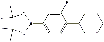 2-(3-fluoro-4-(tetrahydro-2H-pyran-3-yl)phenyl)-4,4,5,5-tetramethyl-1,3,2-dioxaborolane Struktur