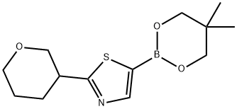 2-(Oxan-3-yl)thiazole-5-boronic acid neopentylglycol ester Structure