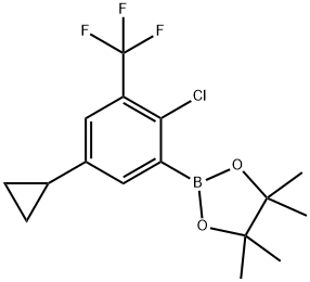 2-Chloro-3-trifluoromethyl-5-cyclopropylphenylboronic acid pinacol ester Struktur