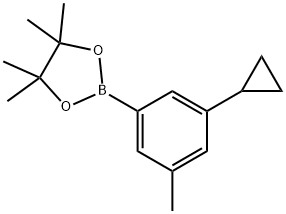 2-(3-cyclopropyl-5-methylphenyl)-4,4,5,5-tetramethyl-1,3,2-dioxaborolane Struktur