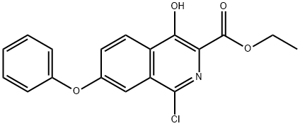 Ethyl 1-chloro-4-hydroxy-7-phenoxyisoquinoline-3-carboxylate Struktur