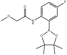 N-(4-fluoro-2-(4,4,5,5-tetramethyl-1,3,2-dioxaborolan-2-yl)phenyl)-2-methoxyacetamide Struktur