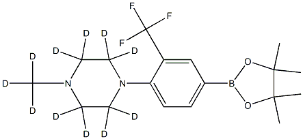 1-(methyl-d3)-4-(4-(4,4,5,5-tetramethyl-1,3,2-dioxaborolan-2-yl)-2-(trifluoromethyl)phenyl)piperazine-2,2,3,3,5,5,6,6-d8 Struktur