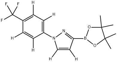 3-(4,4,5,5-tetramethyl-1,3,2-dioxaborolan-2-yl)-1-(4-(trifluoromethyl)phenyl-2,3,5,6-d4)-1H-pyrazole-4,5-d2 Struktur