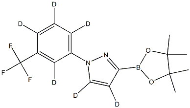 3-(4,4,5,5-tetramethyl-1,3,2-dioxaborolan-2-yl)-1-(3-(trifluoromethyl)phenyl-2,4,5,6-d4)-1H-pyrazole-4,5-d2 Struktur