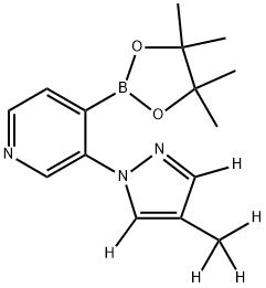 3-(4-(methyl-d3)-1H-pyrazol-1-yl-3,5-d2)-4-(4,4,5,5-tetramethyl-1,3,2-dioxaborolan-2-yl)pyridine Struktur