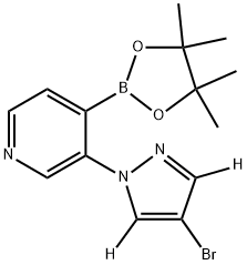 3-(4-bromo-1H-pyrazol-1-yl-3,5-d2)-4-(4,4,5,5-tetramethyl-1,3,2-dioxaborolan-2-yl)pyridine Struktur