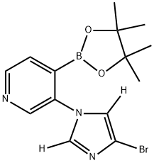 3-(4-bromo-1H-imidazol-1-yl-2,5-d2)-4-(4,4,5,5-tetramethyl-1,3,2-dioxaborolan-2-yl)pyridine Struktur