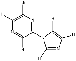 2-bromo-6-(1H-imidazol-1-yl-d3)pyrazine-3,5-d2 Struktur