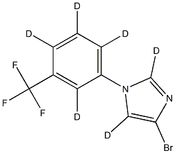 4-bromo-1-(3-(trifluoromethyl)phenyl-2,4,5,6-d4)-1H-imidazole-2,5-d2 Struktur