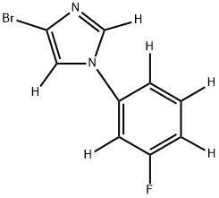 4-bromo-1-(3-fluorophenyl-2,4,5,6-d4)-1H-imidazole-2,5-d2 Struktur