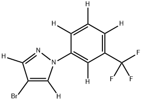 4-bromo-1-(3-(trifluoromethyl)phenyl-2,4,5,6-d4)-1H-pyrazole-3,5-d2 Struktur