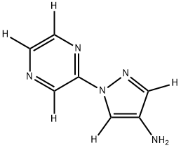 1-(pyrazin-2-yl-d3)-1H-pyrazol-3,5-d2-4-amine Struktur