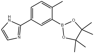 2-(4-methyl-3-(4,4,5,5-tetramethyl-1,3,2-dioxaborolan-2-yl)phenyl)-1H-imidazole Struktur