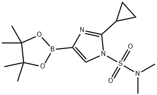 2-cyclopropyl-N,N-dimethyl-4-(4,4,5,5-tetramethyl-1,3,2-dioxaborolan-2-yl)-1H-imidazole-1-sulfonamide Struktur