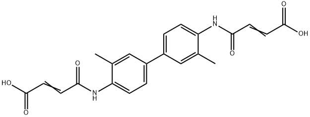 (E)-4-[(4'-{[(E)-4-hydroxy-4-oxo-2-butenoyl]amino}-3,3'-dimethyl[1,1'-biphenyl]-4-yl)amino]-4-oxo-2-butenoic acid Struktur