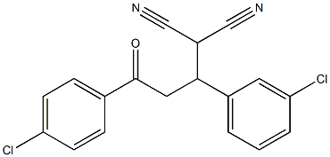 2-[1-(3-chlorophenyl)-3-(4-chlorophenyl)-3-oxopropyl]propanedinitrile Struktur