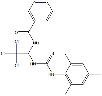 N-(2,2,2-trichloro-1-{[(2,4,6-trimethylphenyl)carbamothioyl]amino}ethyl)benzamide Struktur