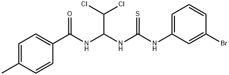 N-(1-{[(3-bromophenyl)carbamothioyl]amino}-2,2-dichloroethyl)-4-methylbenzamide Struktur