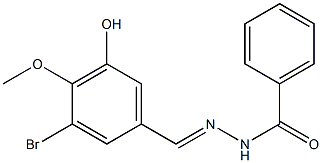 N'-[(1E)-(3-bromo-5-hydroxy-4-methoxyphenyl)methylidene]benzohydrazide Struktur