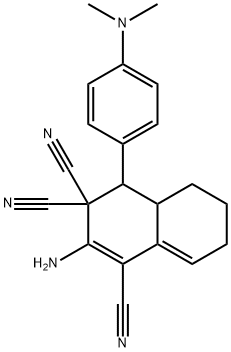 2-amino-4-[4-(dimethylamino)phenyl]-4a,5,6,7-tetrahydro-1,3,3(4H)-naphthalenetricarbonitrile Struktur