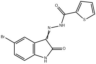 N'-(5-bromo-2-oxo-1,2-dihydro-3H-indol-3-ylidene)-2-thiophenecarbohydrazide Struktur