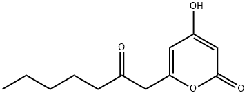 2H-Pyran-2-one, 4-hydroxy-6-(2-oxoheptyl)- Struktur