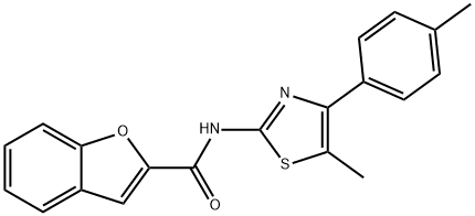 N-[5-methyl-4-(4-methylphenyl)-1,3-thiazol-2-yl]-1-benzofuran-2-carboxamide Struktur