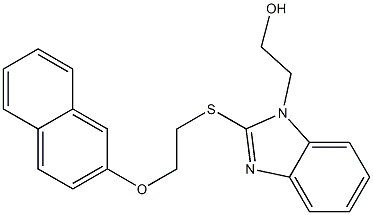 2-(2-{[2-(naphthalen-2-yloxy)ethyl]sulfanyl}-1H-benzimidazol-1-yl)ethanol Struktur