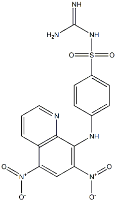 8-[4-({[amino(imino)methyl]amino}sulfonyl)anilino]-5,7-bisnitroquinoline Struktur