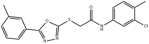 N-(3-chloro-4-methylphenyl)-2-{[5-(3-methylphenyl)-1,3,4-oxadiazol-2-yl]sulfanyl}acetamide Struktur