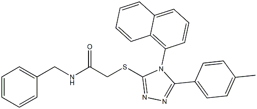 N-benzyl-2-{[5-(4-methylphenyl)-4-(1-naphthyl)-4H-1,2,4-triazol-3-yl]sulfanyl}acetamide Struktur