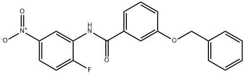 3-(benzyloxy)-N-{2-fluoro-5-nitrophenyl}benzamide Struktur