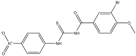 N-(3-bromo-4-methoxybenzoyl)-N'-{4-nitrophenyl}thiourea Struktur