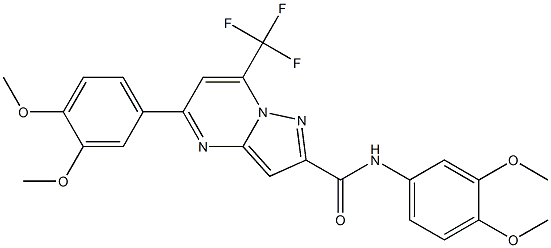 N,5-bis(3,4-dimethoxyphenyl)-7-(trifluoromethyl)pyrazolo[1,5-a]pyrimidine-2-carboxamide Struktur