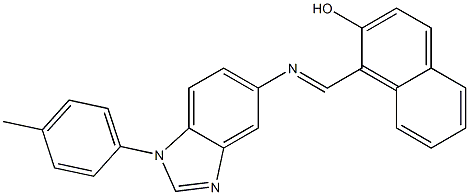 1-({[1-(4-methylphenyl)-1H-benzimidazol-5-yl]imino}methyl)-2-naphthol Struktur