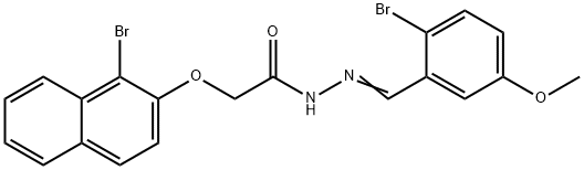 N'-(2-bromo-5-methoxybenzylidene)-2-[(1-bromo-2-naphthyl)oxy]acetohydrazide Struktur