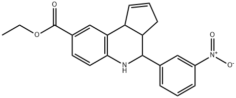 ethyl 4-{3-nitrophenyl}-3a,4,5,9b-tetrahydro-3H-cyclopenta[c]quinoline-8-carboxylate Struktur