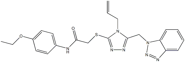 2-{[4-allyl-5-(1H-1,2,3-benzotriazol-1-ylmethyl)-4H-1,2,4-triazol-3-yl]sulfanyl}-N-(4-ethoxyphenyl)acetamide Struktur