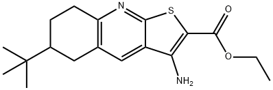 ethyl 3-amino-6-tert-butyl-5,6,7,8-tetrahydrothieno[2,3-b]quinoline-2-carboxylate Struktur