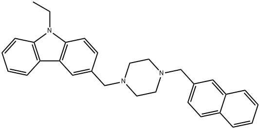 9-ethyl-3-{[4-(2-naphthylmethyl)-1-piperazinyl]methyl}-9H-carbazole Struktur