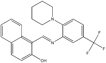 1-({[2-(1-piperidinyl)-5-(trifluoromethyl)phenyl]imino}methyl)-2-naphthol Struktur