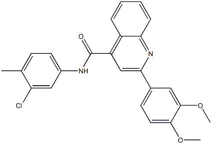 N-(3-chloro-4-methylphenyl)-2-(3,4-dimethoxyphenyl)-4-quinolinecarboxamide Struktur