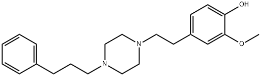 2-methoxy-4-(2-(4-(3-phenylpropyl)piperazin-1-yl)ethyl)phenol Struktur