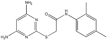 2-[(4,6-diamino-2-pyrimidinyl)sulfanyl]-N-(2,4-dimethylphenyl)acetamide Struktur